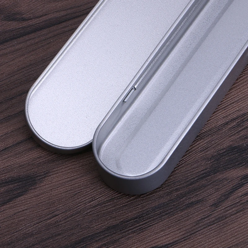 Crayon en étain argenté pour étui, boîte rangement pour stylos, organisateur papeterie, école bureau