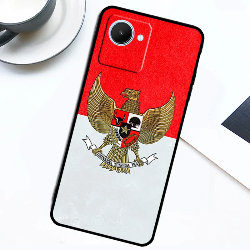 Funda con mapa de la bandera del pasaporte de Indonesia para Realme, 9, 10, 11 Pro Plus, GT Neo 5, 2T, 3T, C11, C15, C25s, C21Y, C30, C31, C33, C35, C53, C55