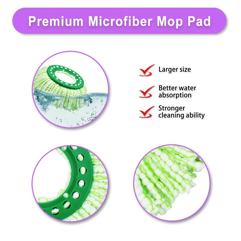 B83B-Replacement Mop Head For Libman Tornado Spin Mops, Microfiber, Machine Washable