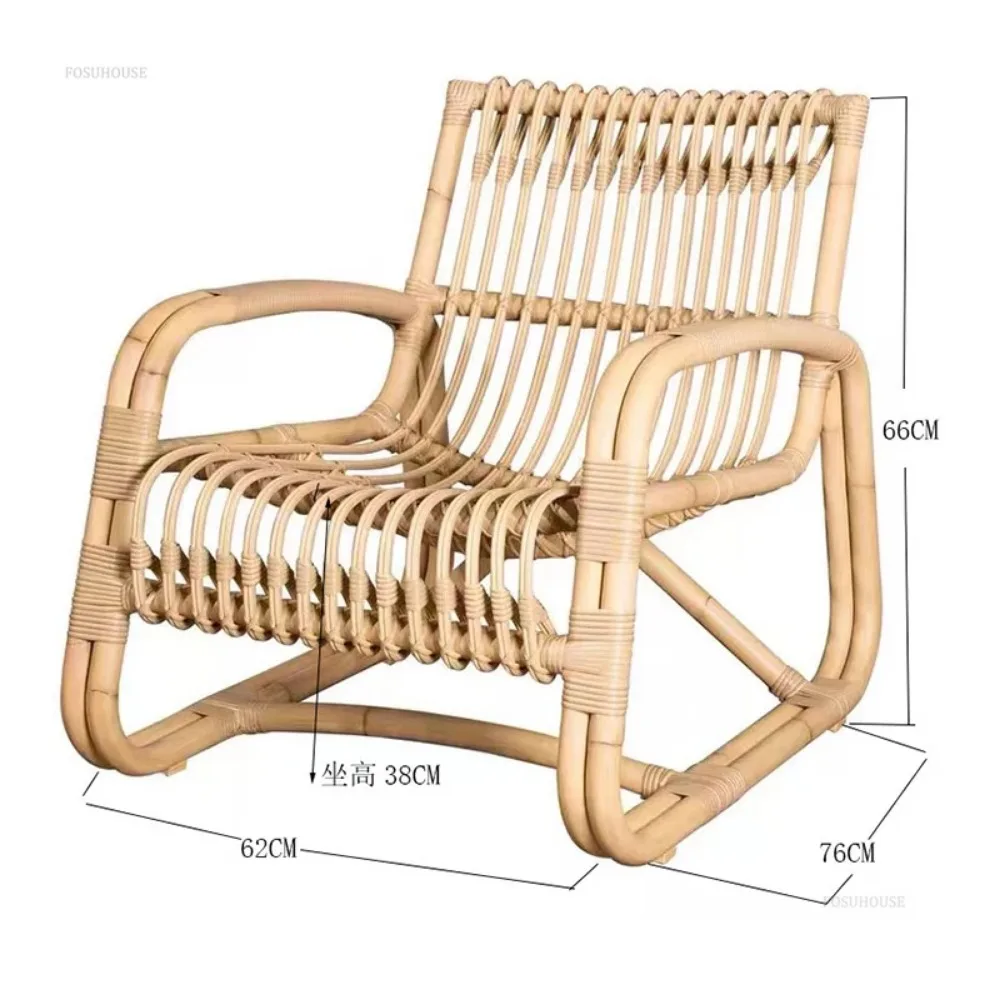 Outdoor Rattan Chair Balcony Back Chairs Homestay Lounge Chairs Waterproof Sun Protection Beach Chair Kamp Sandalyesi Furniture