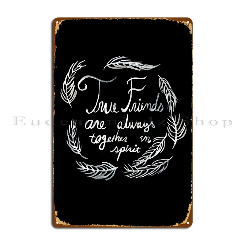 Anne Of Green Gables True Friends Черно-белый металлический знак Вечеринка Ретро Гостиная Индивидуальный кинотеатр Оловянная вывеска Плакат