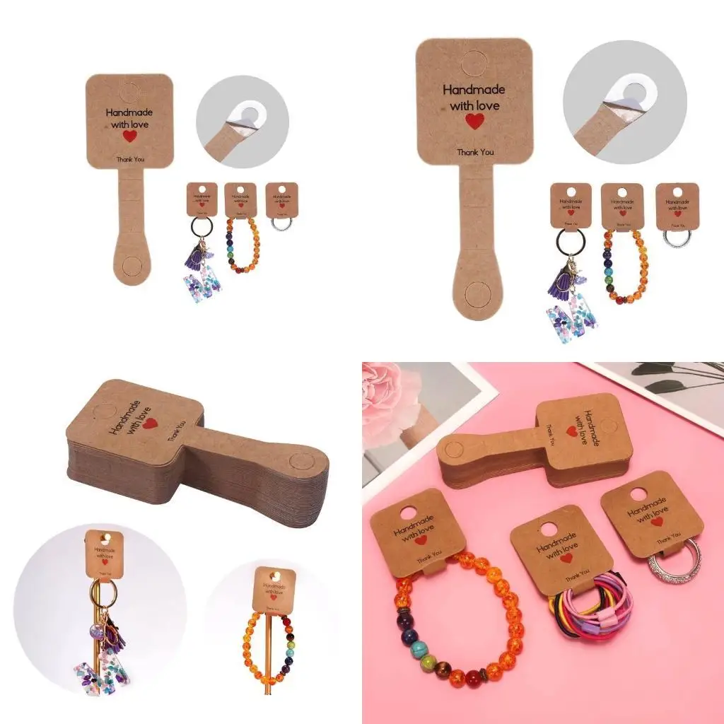 

D46E 100 шт. карты для показа браслетов крафт-карты с буквами ручной работы карты-держатели для сережек самоклеящиеся карты для