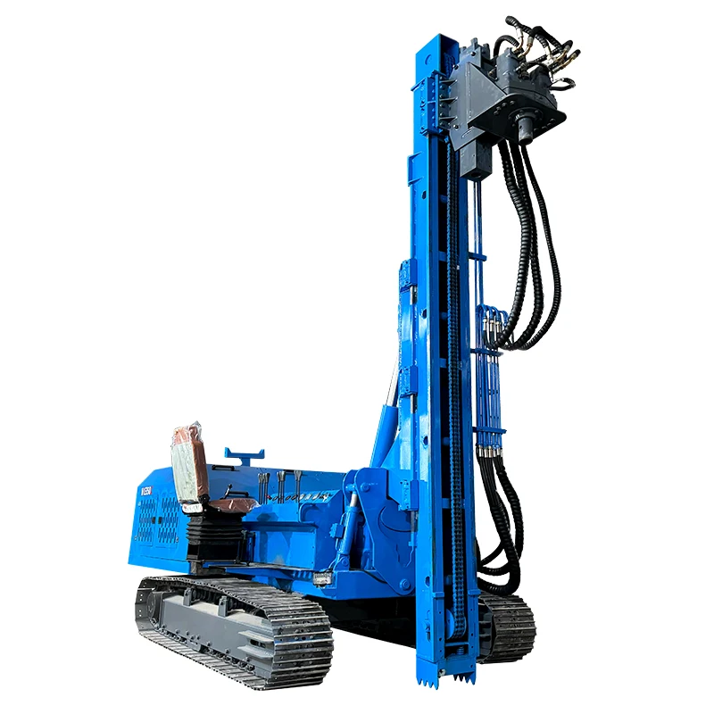 Hot Sale Road Fence Pile Driver Machine Rotary Auger Drilling Screwing Equipment Pump Motor Engine Highway Guardrail Pile Driver