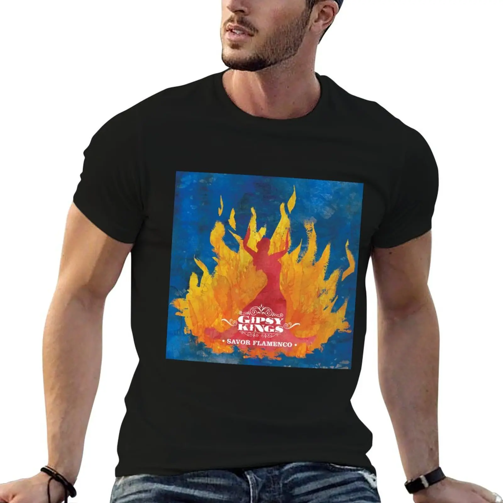 Camiseta Gipsy Kings savor flamenco, ropa de trabajo, camiseta sencilla
