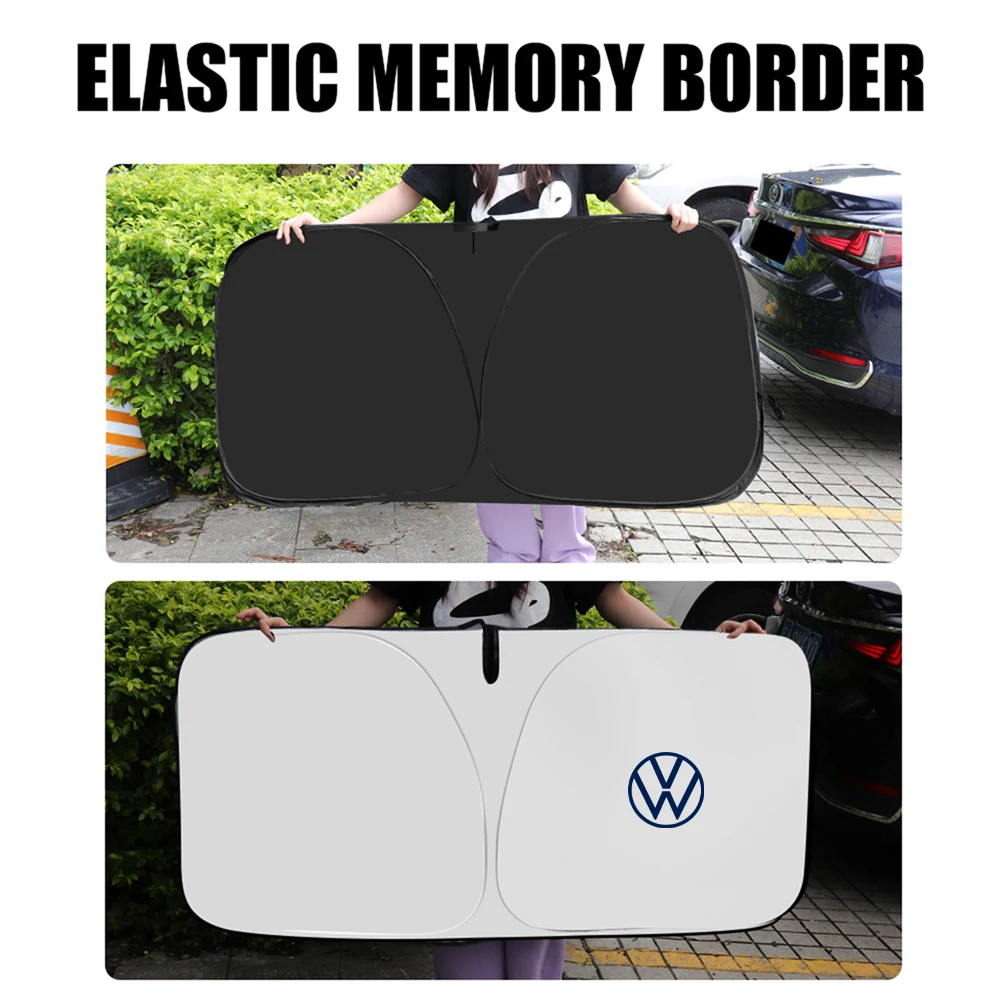 Car Front Windshield Sunshade Cover UV Protection Sun Visor for Volkswagen VW RLINE POLO GOLF PASSAT Beetle Jetta T-ROC Tiguan R