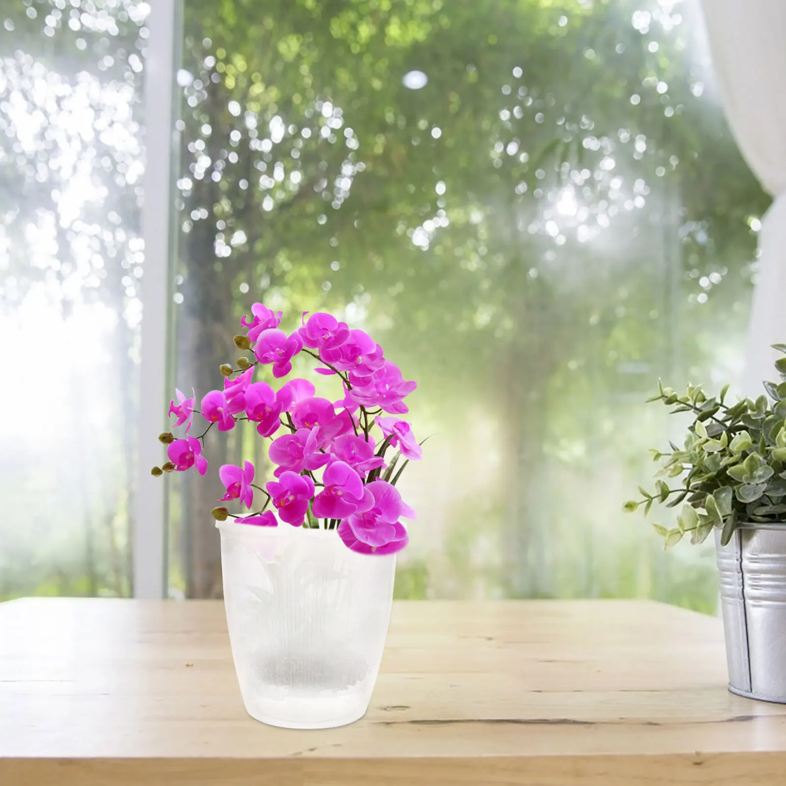 

2pcs Transparent Control Root Planter Pot Plastic Flower Pots For Indoor Outdoor Garden Nursery Ventilation Plant Containers