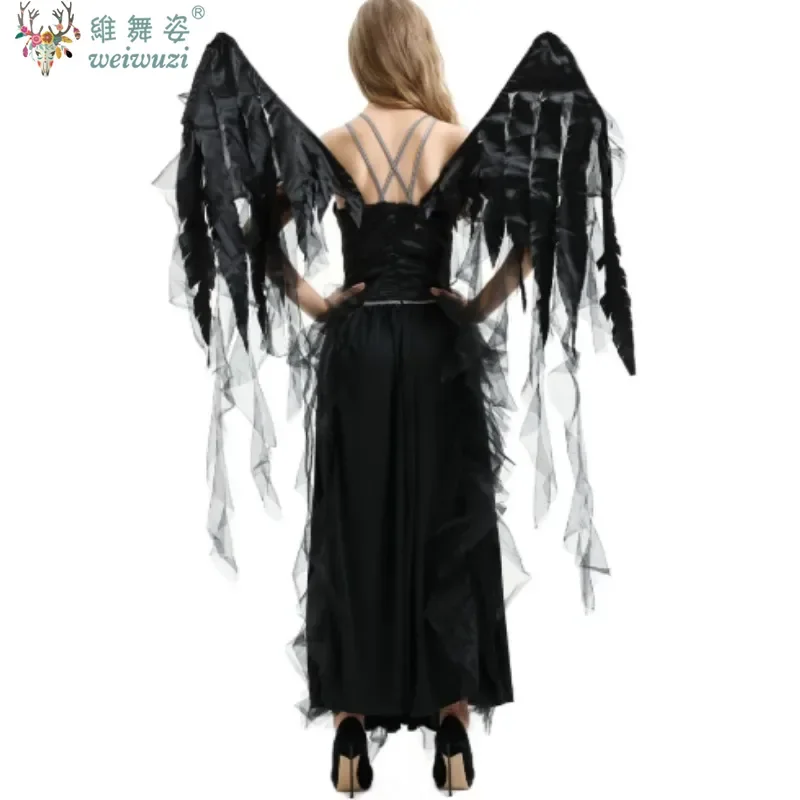 Halloween Fancy Party Dress NEW Deluxe Lady Dark Fallen Angel Costume Gothic Vampire Evil Demonic Roleplay Cosplay Carnival