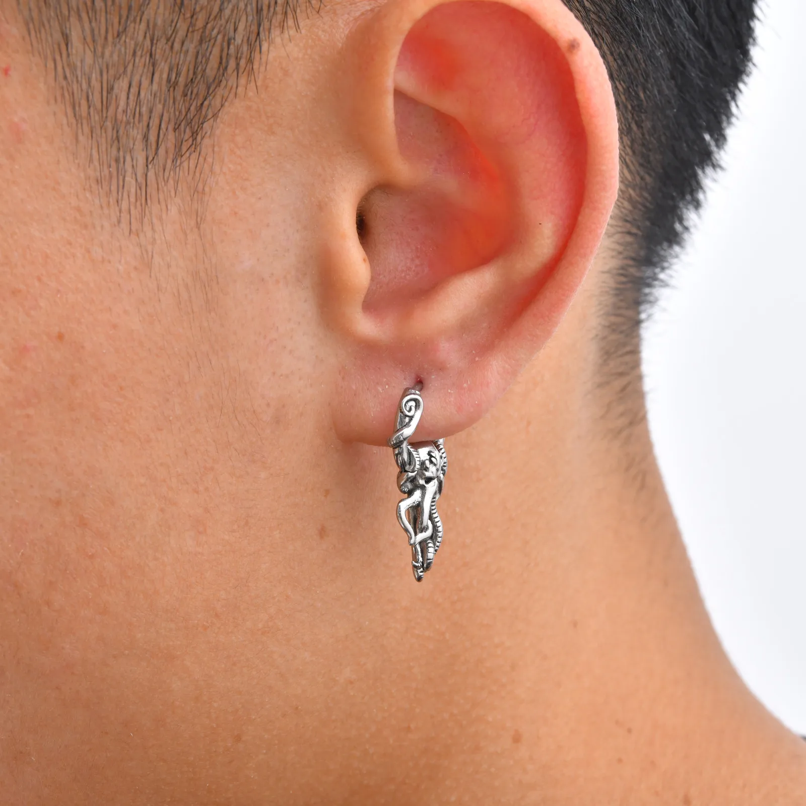 Punk-Oktopus-Creolen für Männer, Edelstahl 3D Meerestier-Ohrringe, Neuer Trendschmuck – Detail 4