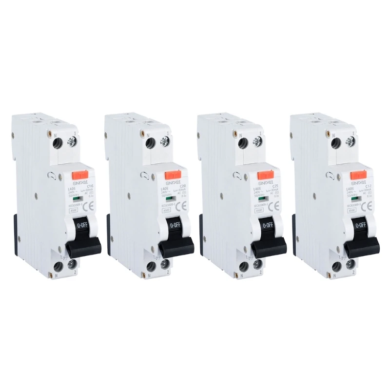 

1pc 16/20/25/32A Circuit Breaker Residual Current Circuit Breaker 1P+N 6kA 230V 50/60Hz Over Current Leakage Protections