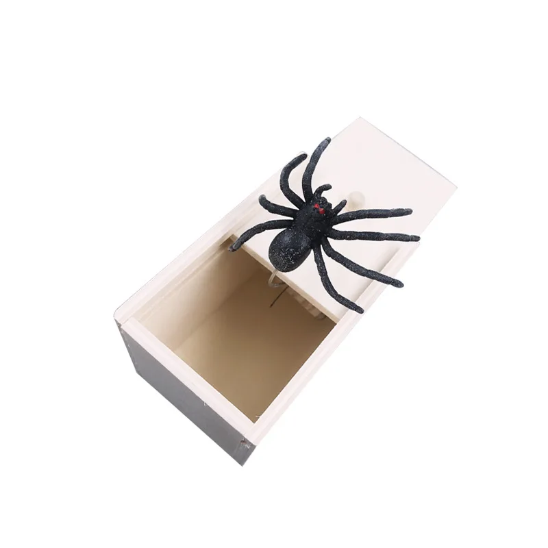 

Spooky toy Wooden box spider Scary little box spider spoof spider prank toy