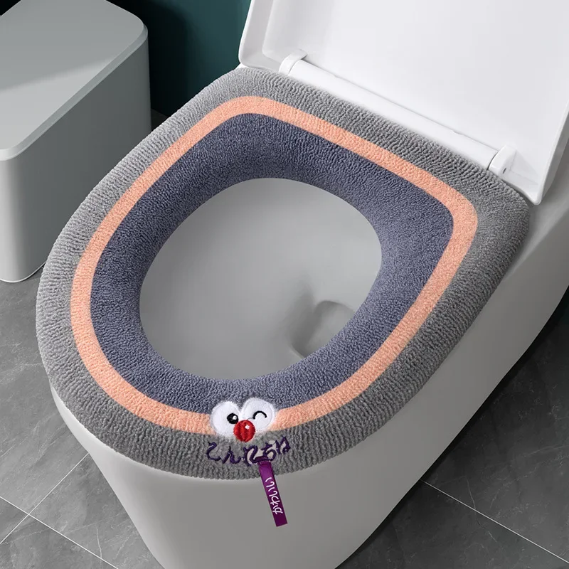 

Universal Toilet Seat Cushion Four Seasons Thickened Toilet Cover Knitted Toilet Seat Cushion Washable Household Toilet Ferrule