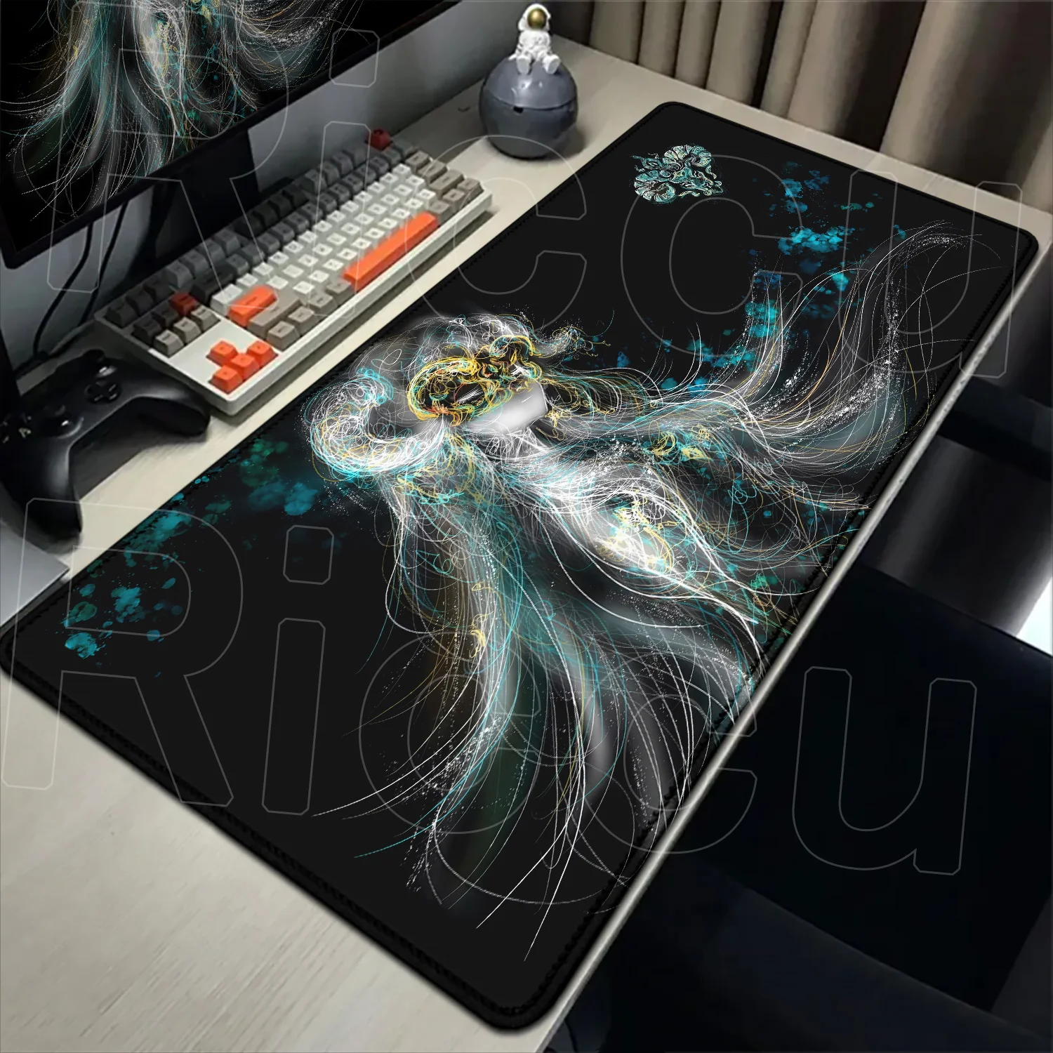 

HD Cute girl with lines Mouse Pad Rug PC Accessories Gaming XXL Mousepad The Twelve Signs of The Zodiac Keyboard Pads Desk Mat