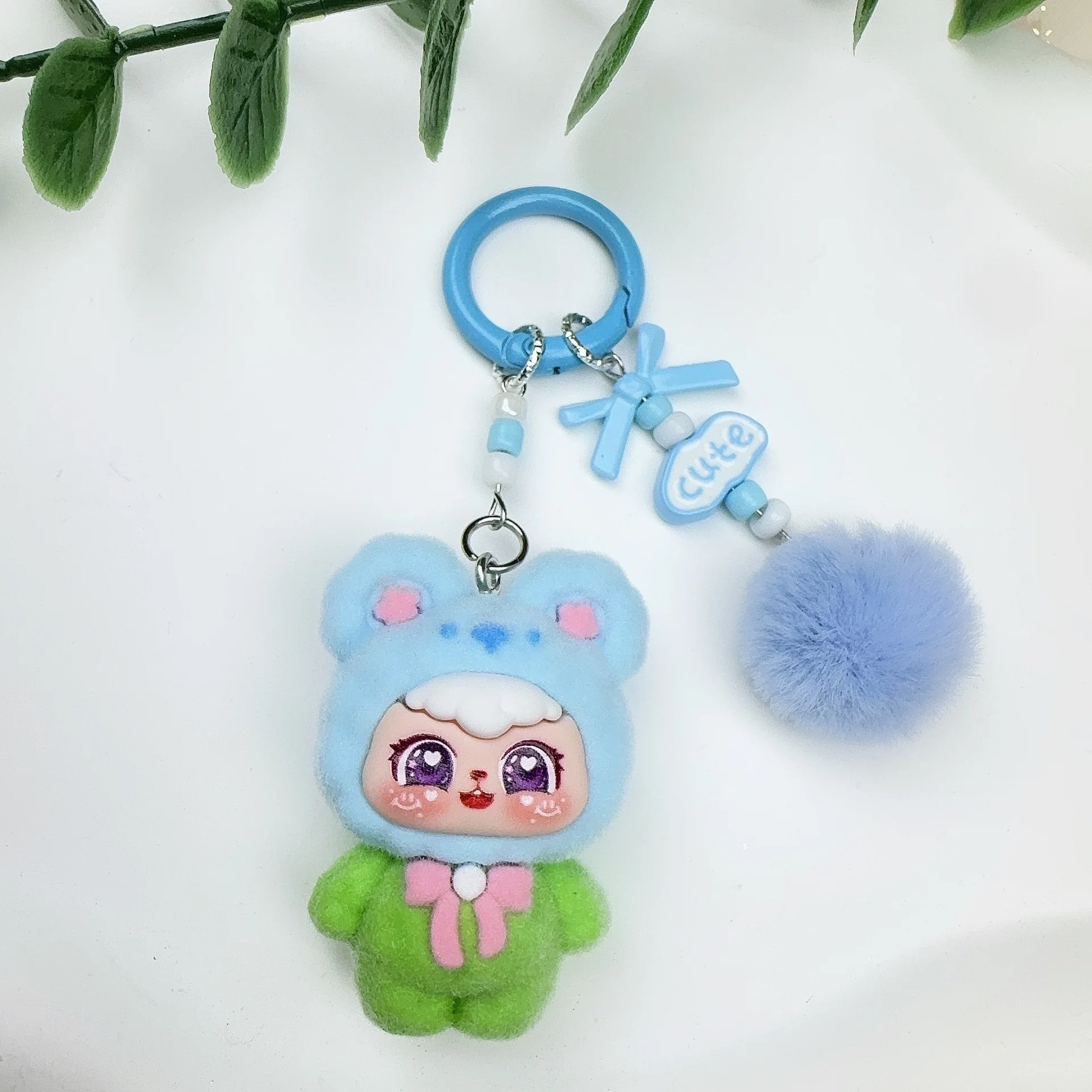 1PCSCute Tie Baby Doll Keychain Pendants for Girls' Bags, Accessories, Trendy Toys with a Sweet Girlish Touch