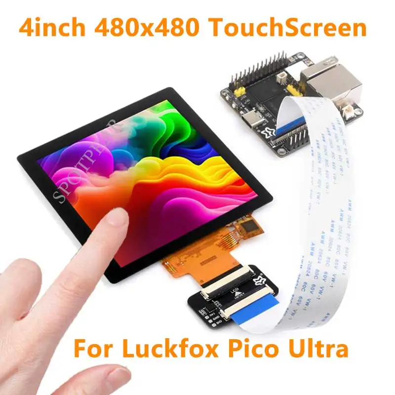 Pantalla táctil capacitiva IPS de 4 pulgadas, LCD, interfaz RGB de 480px x 480px para placa de desarrollo Luckfox Pico Ultra