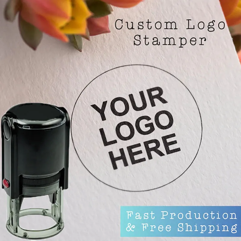 Personalized Text Self-Inking Stamp Custom Address Stamp for DIY Office Business Card Seal 25/30/40/50mm Round Design Handicraft