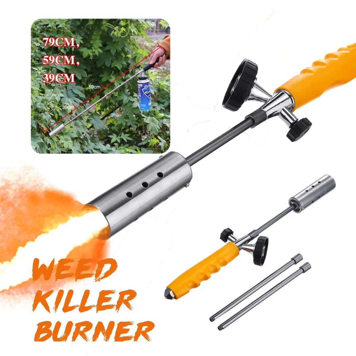 Pistola de Chama de Metal Queimador de Gás Butano Tocha de Gás de Soldagem Isqueiro Acampamento ao ar Livre Churrasco Ignição Lança-chamas Ferramenta de Remoção de Grama