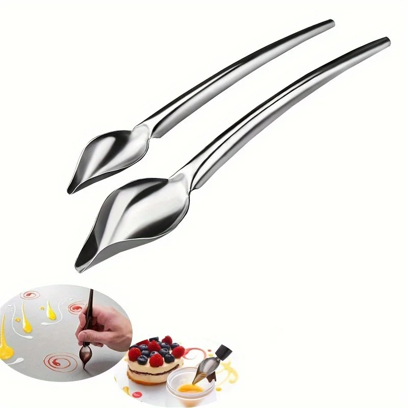 Drizzle Spoon, Stainless Steel Drizzle Spoon, Simple Decorating Spoons, Reusable Pencil Spoon, Multifunctional Drawing Spoon