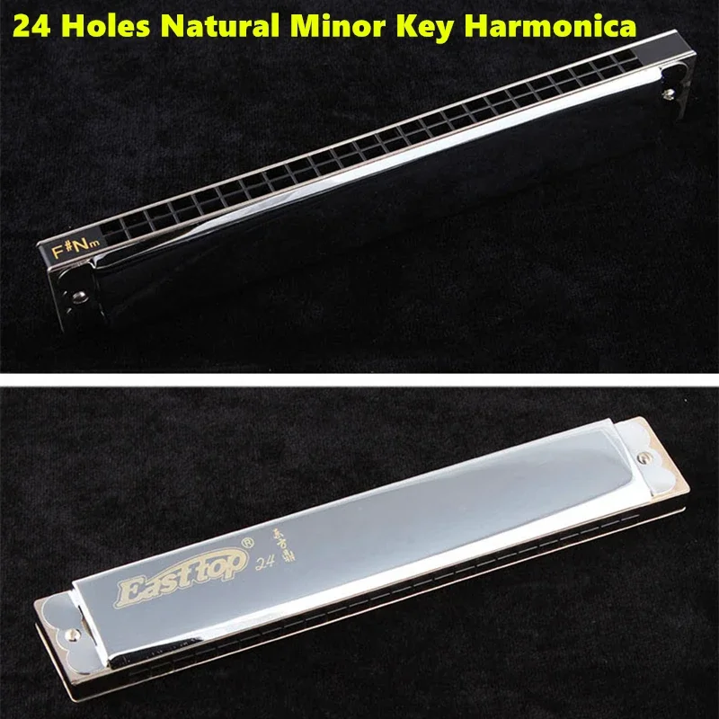 T2408 24 Holes Natural Minor Harmonica Tremolo Armonica Mouth Ogan Instrumentos Musicais Profissionais 24 Holes Harps