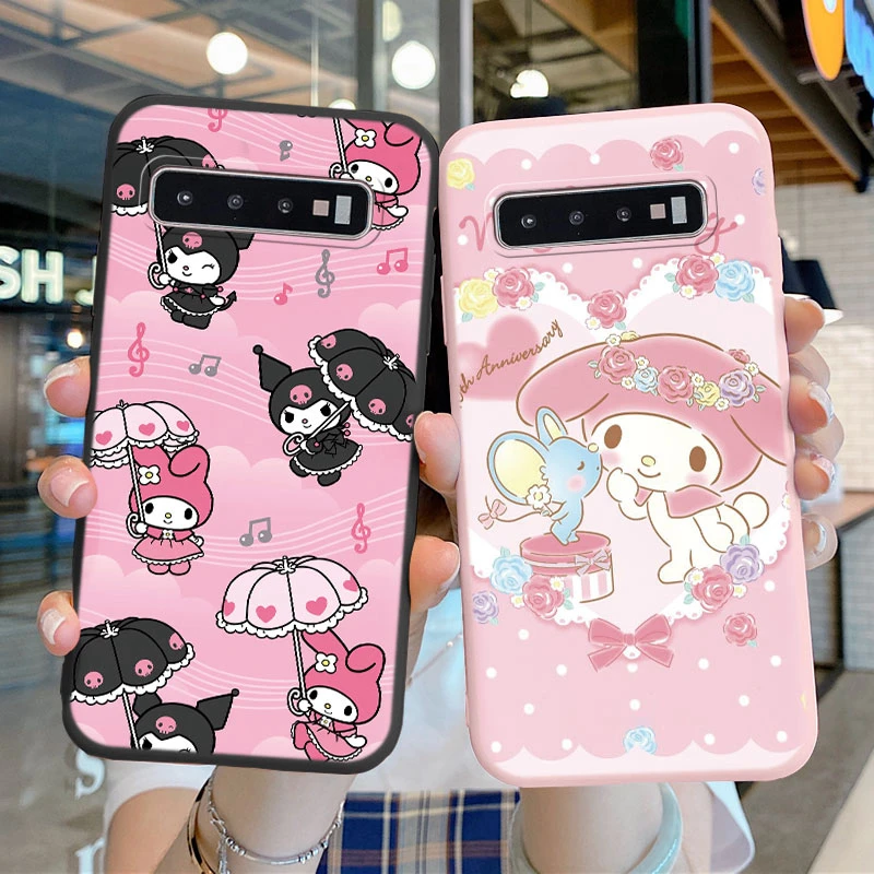 حافظة لهاتف سامسونج جالاكسي S10 S10E S 10 Plus من السيليكون حافظة هاتف لطيفة ومضحكة سانريو كورومي ميلودي كارتون كوكه ناعمة لهاتف جالاكسي S10
