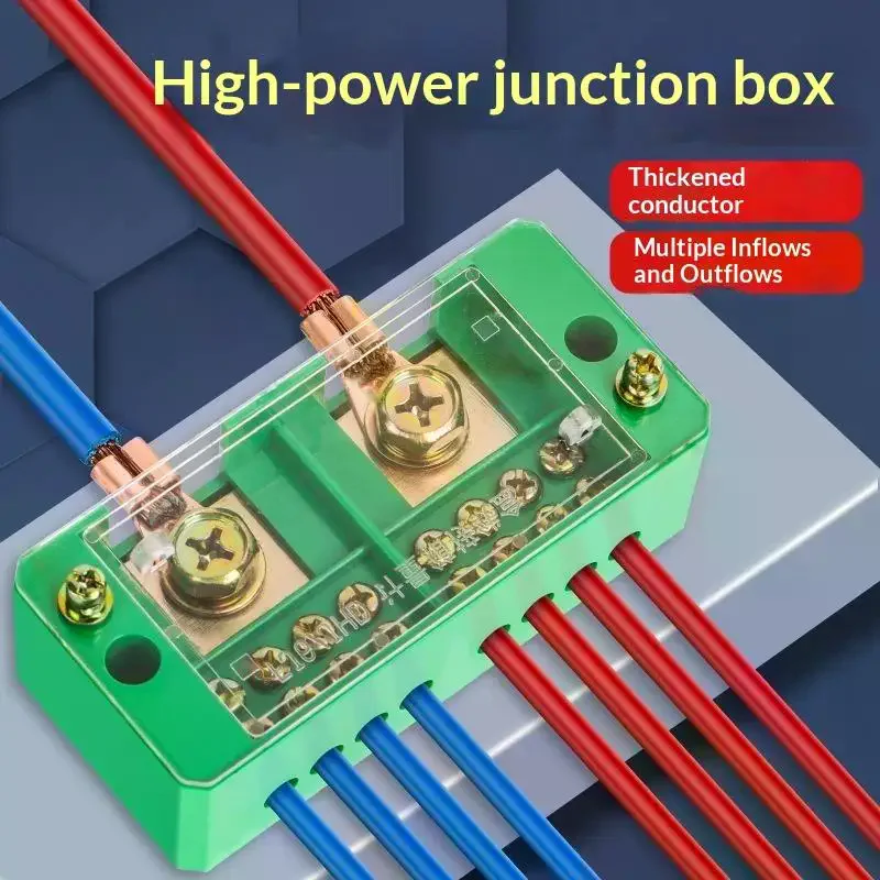 Fj6 Single Three Phase Electrical Junction Box 2in Outlets 4 6 8 12 16 18 Ports Brass Terminal For Household Distribution 1Pc