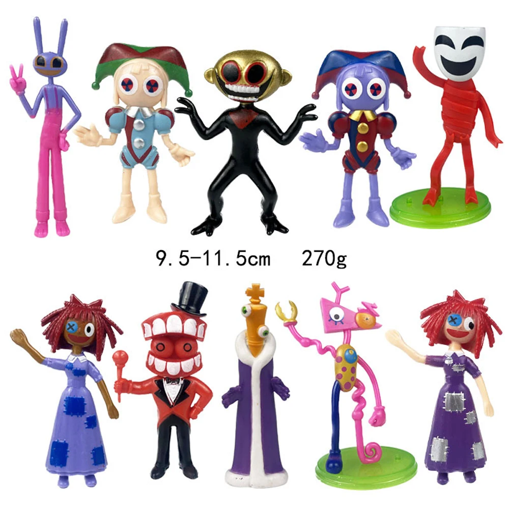 10pcs/set E Comic Anime Creative Amazing Digital Circus Pomni Jax Ragatha Zooble Figure Model Gift