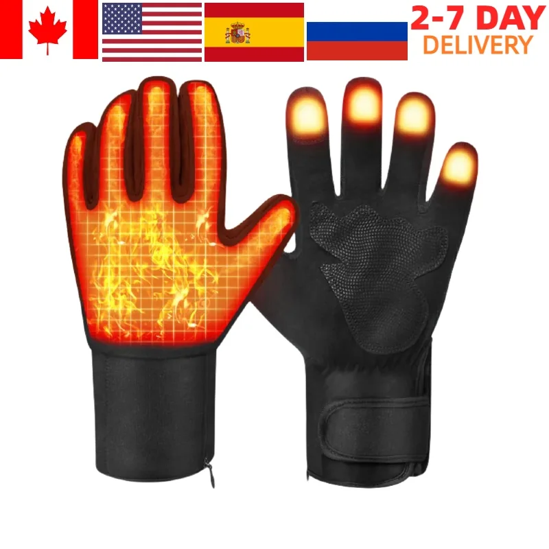 

DAY WOLF Heated Motorcycle Gloves Waterproof Gloves Sports Electric Winter Warm Riding Biking Heating Gloves Battery 2022