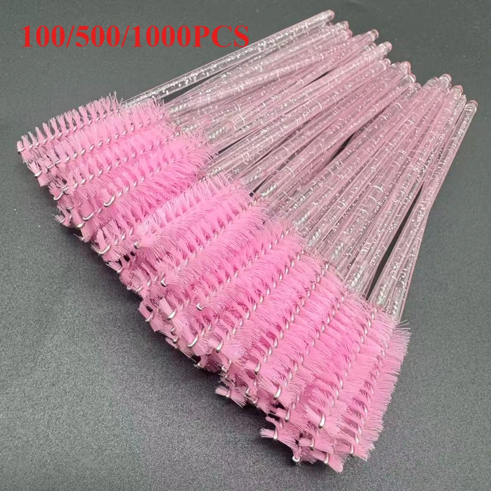 Wholesale 100/500/1000pcs  Spoolies for Eyebrow  Beauty Tools Eye Lash Extension Colorful Disposable Mascara Wands Eyelash Brush
