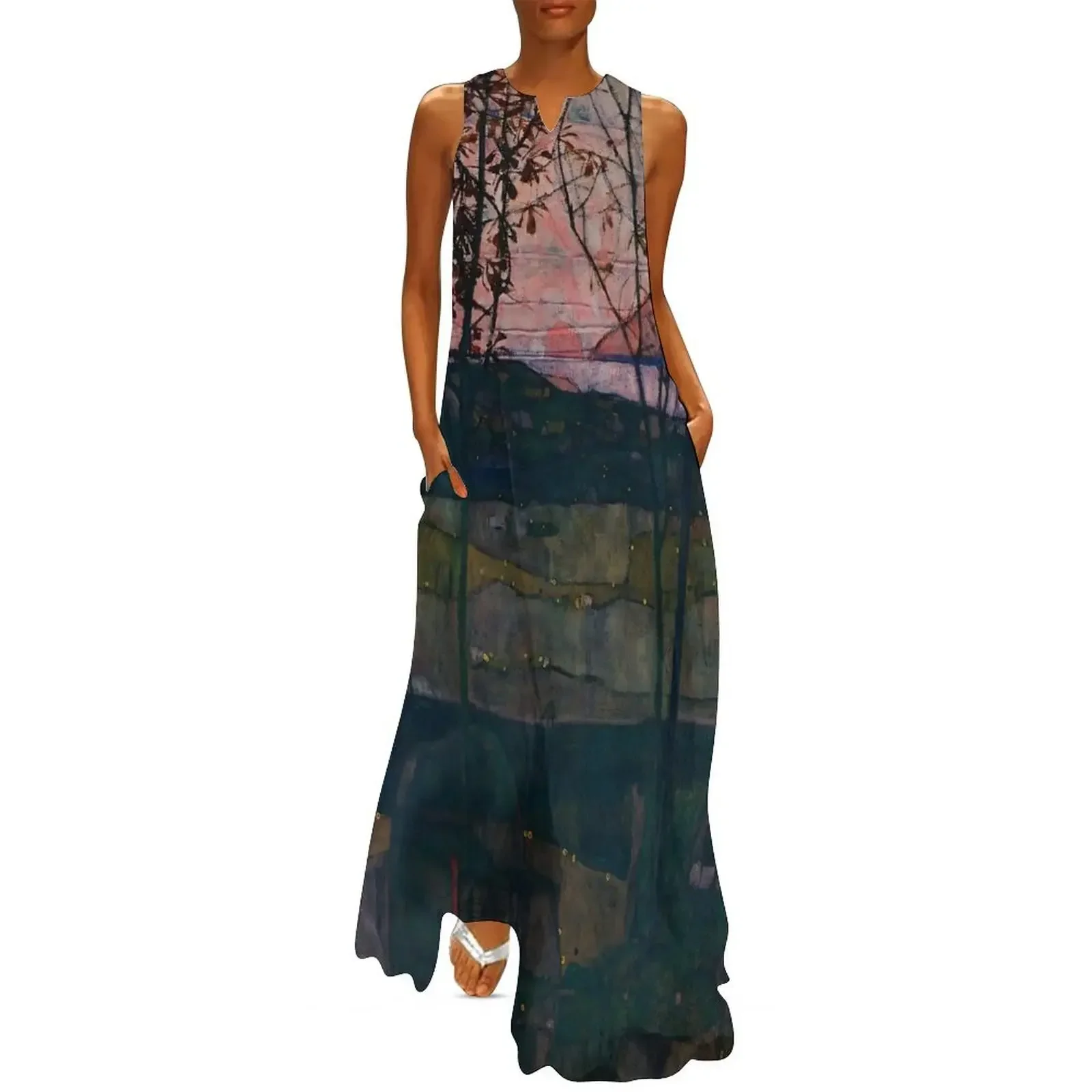

Egon Schiele Setting Sun Long Dress Party dresses for women Woman clothes luxury dresses Woman clothing Dress