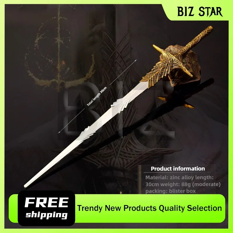 30cm/11.81in Eldenn Peripherals Leda's Long Sword Full Metal Game Weapon Model Sword Katana Desktop Collectible Ornament Boy Toy
