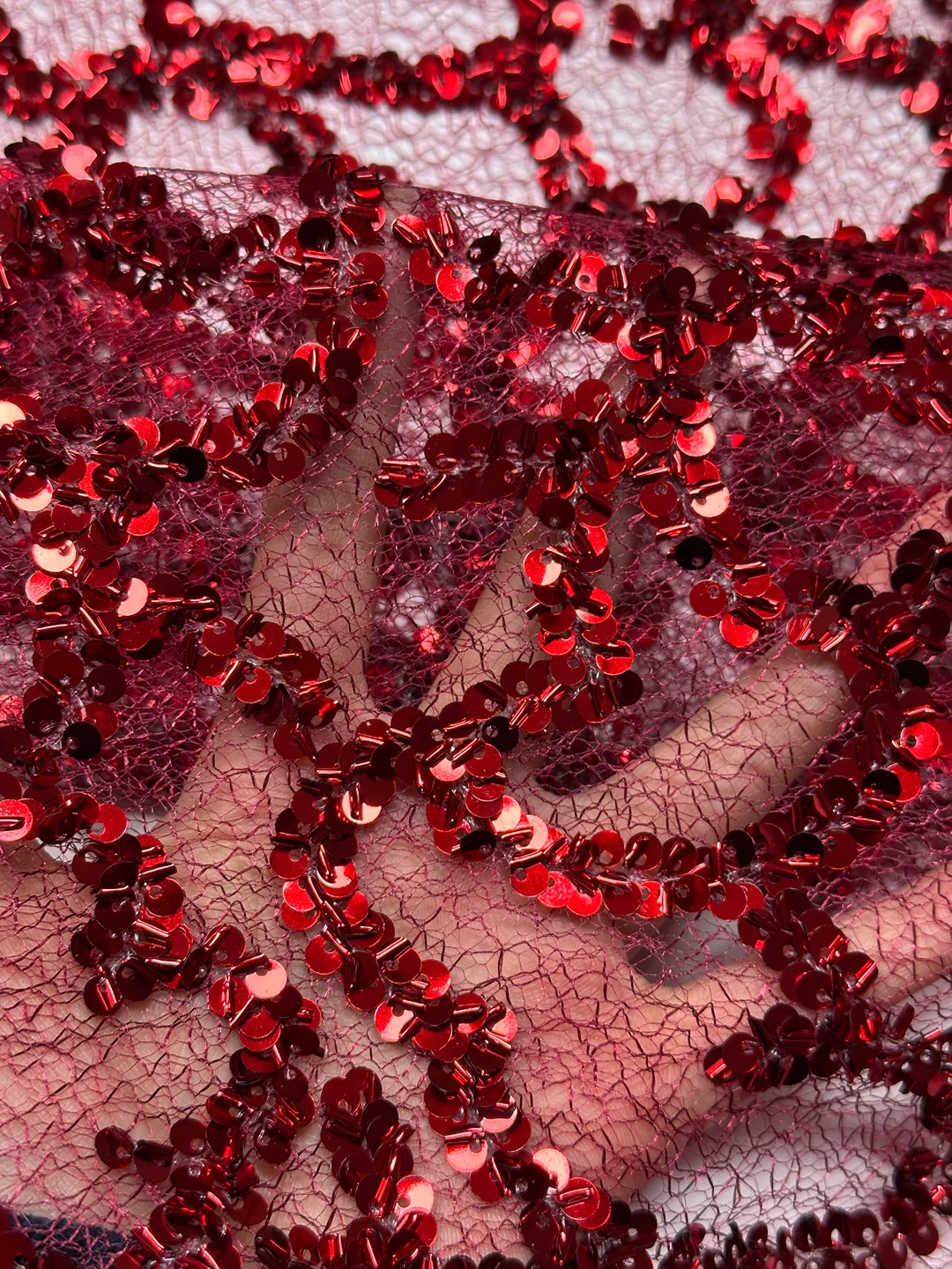 2026 الأحمر الأفريقي نيجيريا جودة عالية الترتر تول أقمشة الدانتيل التطريز حفل زفاف جبر فستان الخرز حجر 5 ياردة