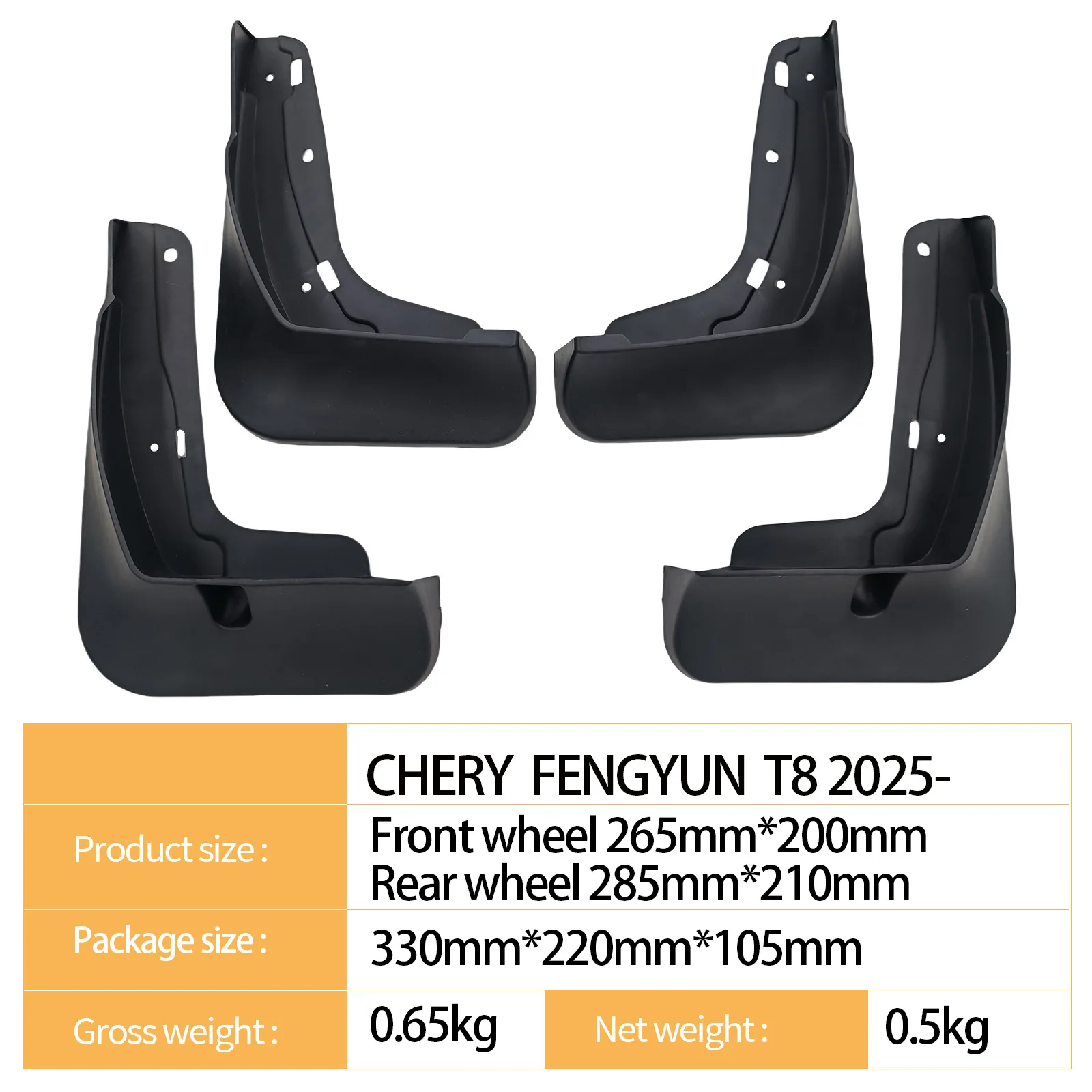 Mudguards for Chery Tiggo 8 Pro Max Tenet T8 Ebro S800 PHEV 2025~2027 Mud Fender Flare Mud Flap Splash Guards Cover Accessories