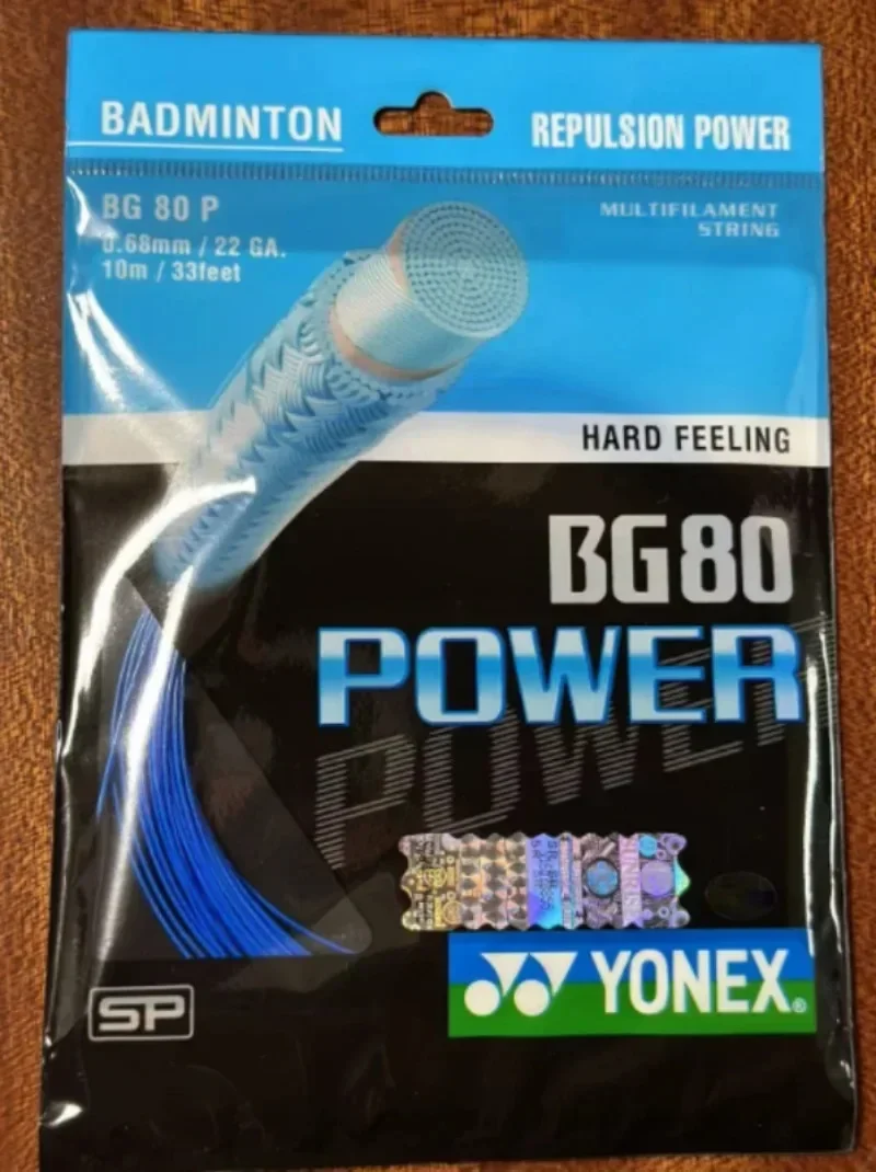 YONEX-Cuerda de raqueta de bádminton Yy BG80 POWER (0,68mm), resistencia, alta elasticidad, competición de entrenamiento profesional, cuerda de alta