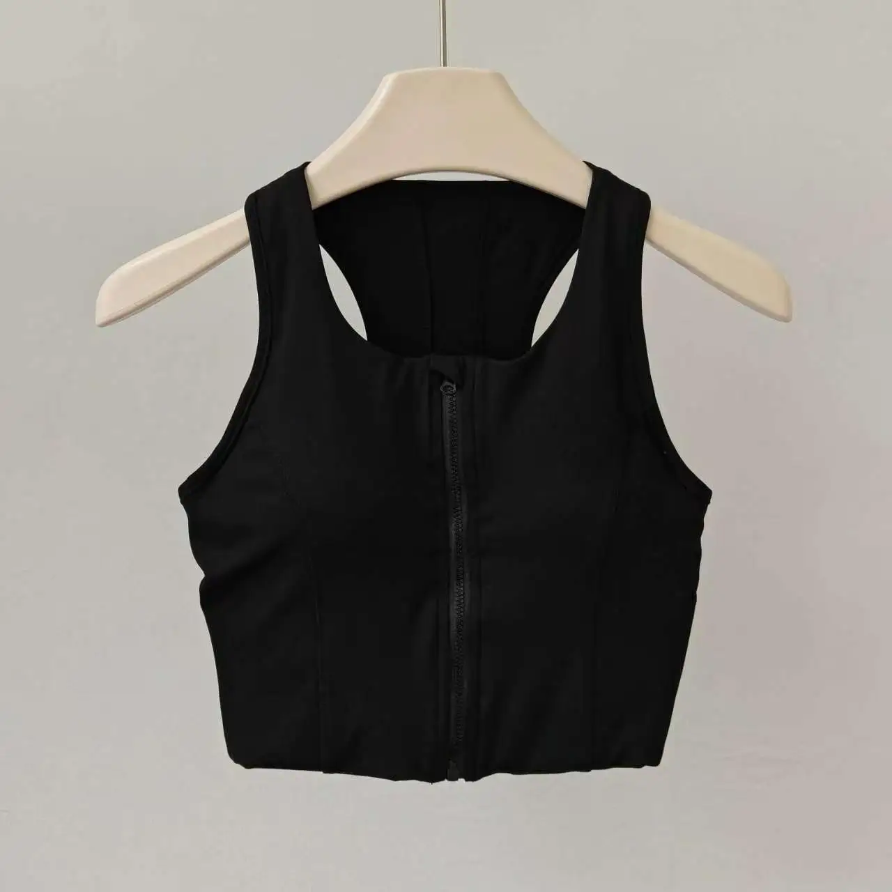 Hochintensive Yoga-Weste für Damen mit Frontreißverschluss, All-in-One-Sport-BH, Push-up, stoßfest, atmungsaktiv, Fitness-Weste, BH-Top – Detail 9