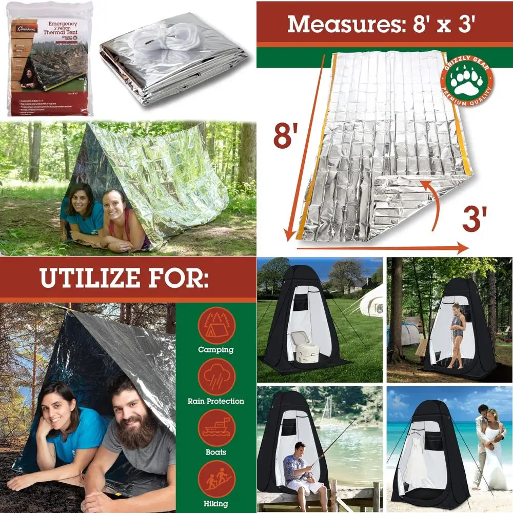 مأوى حراري XL للطوارئ - خيمة أنبوبية عاكسة مقاومة للماء من مايلر للبقاء على قيد الحياة، معزولة للاحتفاظ بالحرارة وملاءمة مريحة #1