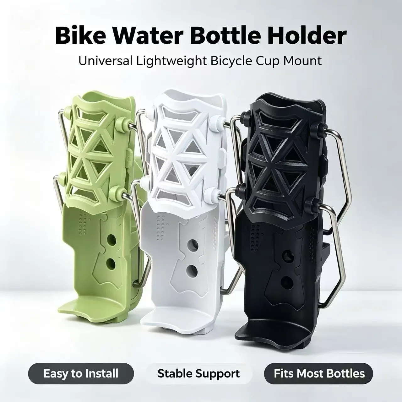 Universal Hollow-out Punch-Free Rotating Water Bottle Holder for Cycling Electric Bikes & Motorcycles Adaptive Bike Accessory