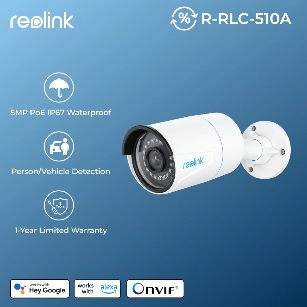 [Refurbished Camera]Reolink 8MP Outdoor IP Camera 5MP Infrared PoE Security Cam Smart Detection Home Video Surveillance Camera