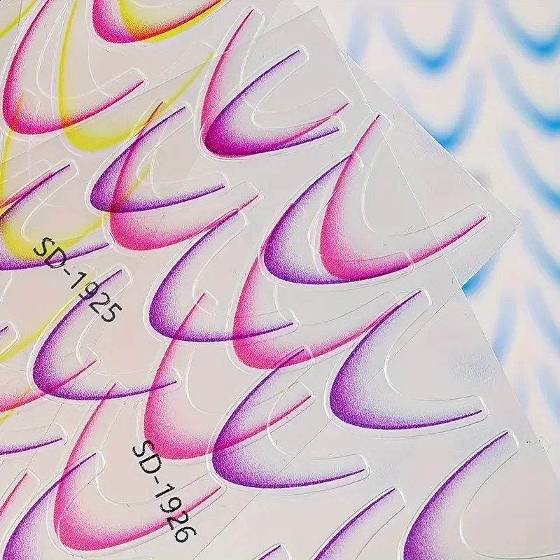 French Thin and Tough Nail Stickers Waterproof Solid Color Nail Stickers Gradient French Nail Stickers 12 Color for women&Girl