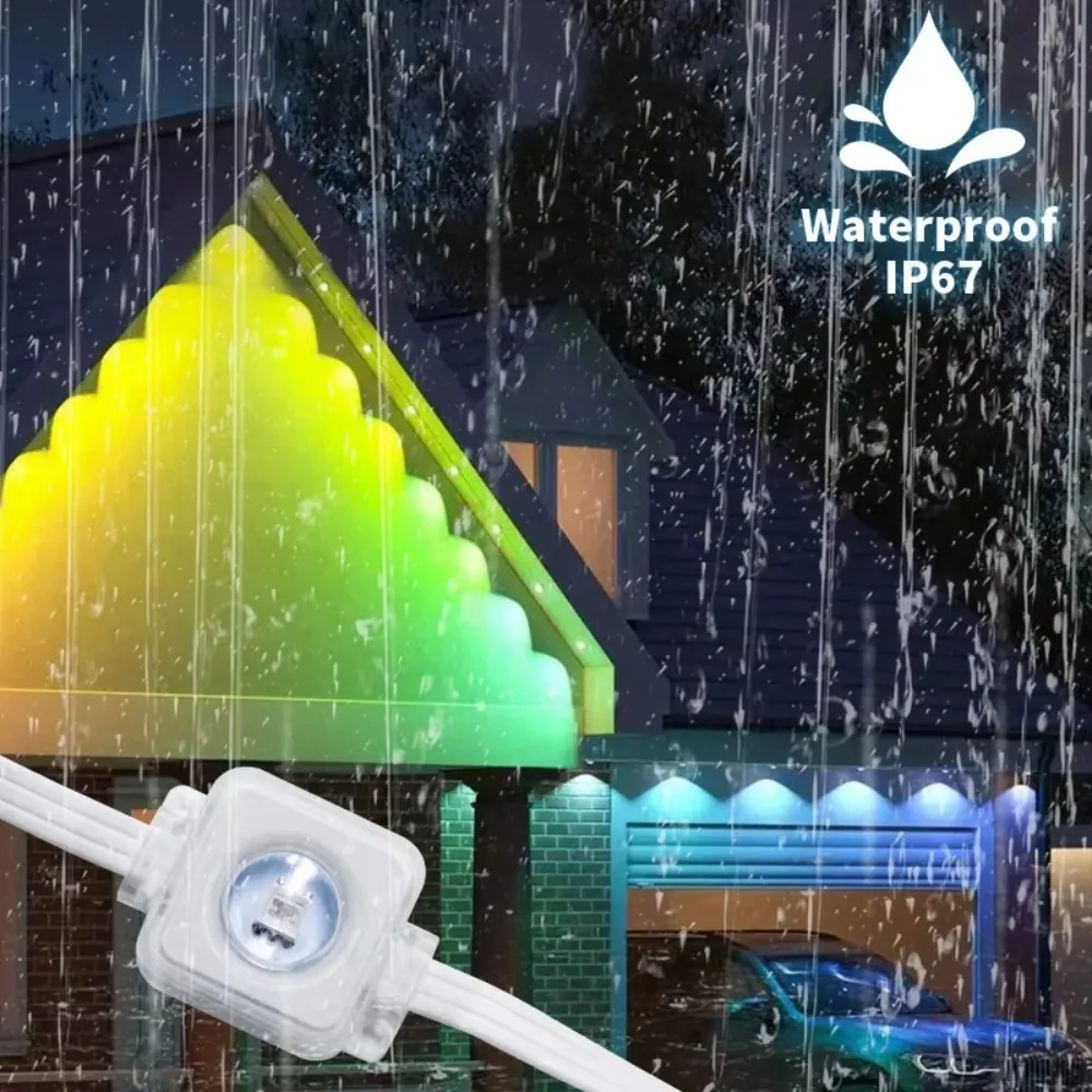 90m 180leds luzes de beiral inteligentes ip67 à prova dip67 água permanente luzes ao ar livre app sincronização música remota para o natal ano novo decoração casa