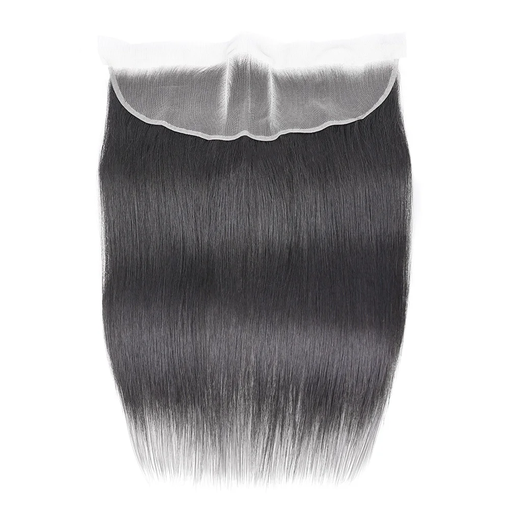 Osso Straight Lace Encerramento Cabelo Humano, Transparente Frontal Encerramento Apenas, Pode Ser Branqueado, 13x4, 15a Grau