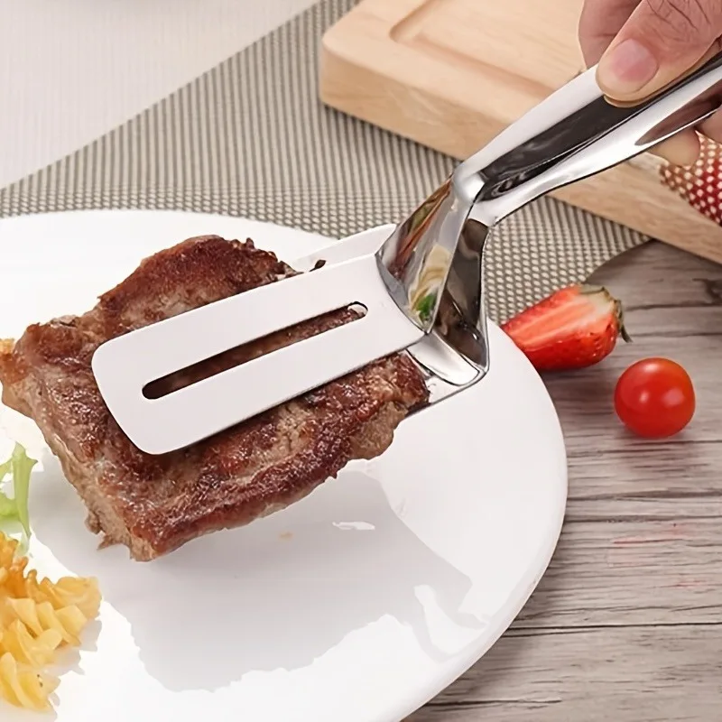 1/2Pcs Stainless Steel Steak Clips Multifunctional Spatula Double-Sided Cooking Tongs For Fish Meat Pizza Kitchen Baking Tools