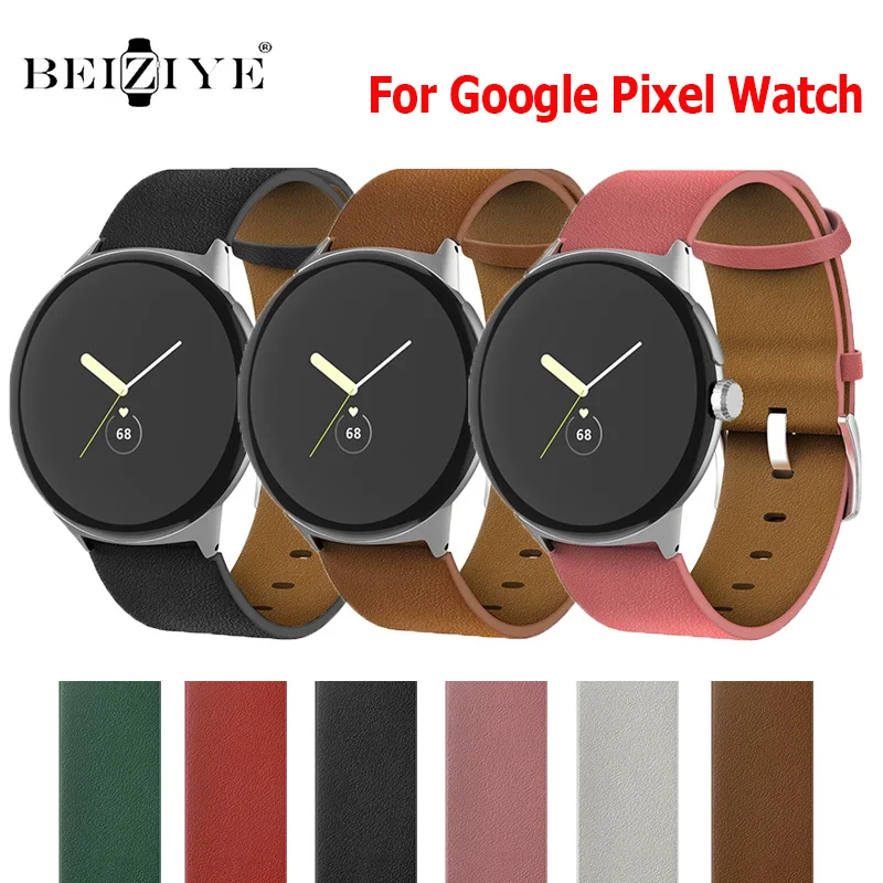 Genuine Leather Strap for Google Pixel Watch 2 1 Band No Gaps Real Leather Bracelet for Men Women Google Pixel Watch Watchband