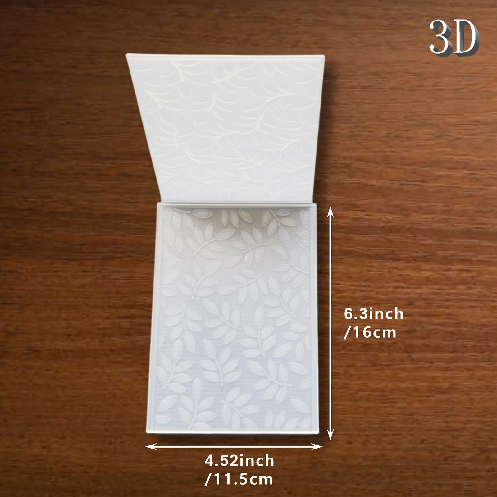 1pc Leaf Pattern Theme Design 3D Folder White Plastic, Texture Stamp, Vintage Fabric Pattern Embossing Template, DIY Handicrafts