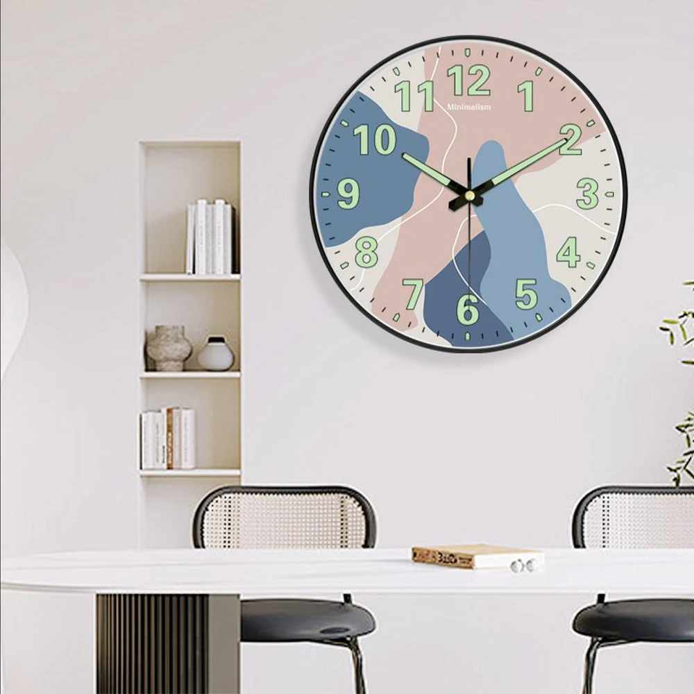 

1PC Luxury Luminous Wall Clock Silent Quartz Movement Clock Living Room Bedroom Simple Night Light Digital Pointer Home Decor