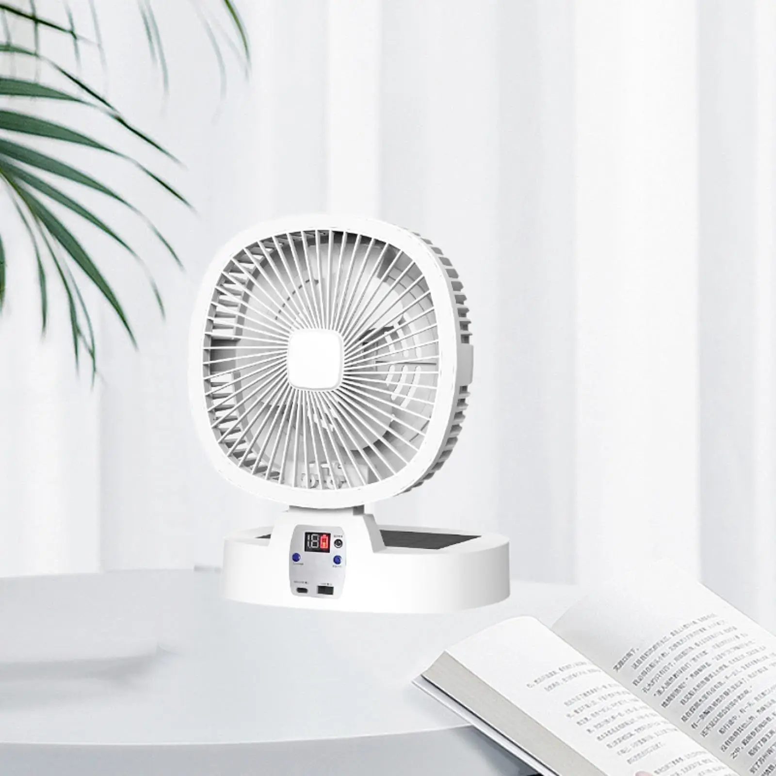 Ventilador de Refrigeração USB Dobrável, Luz Noturna LED, Plug in, Acampamento ao ar livre, Pessoal, Piquenique, Escritório, Casa, Viagem, Pátio