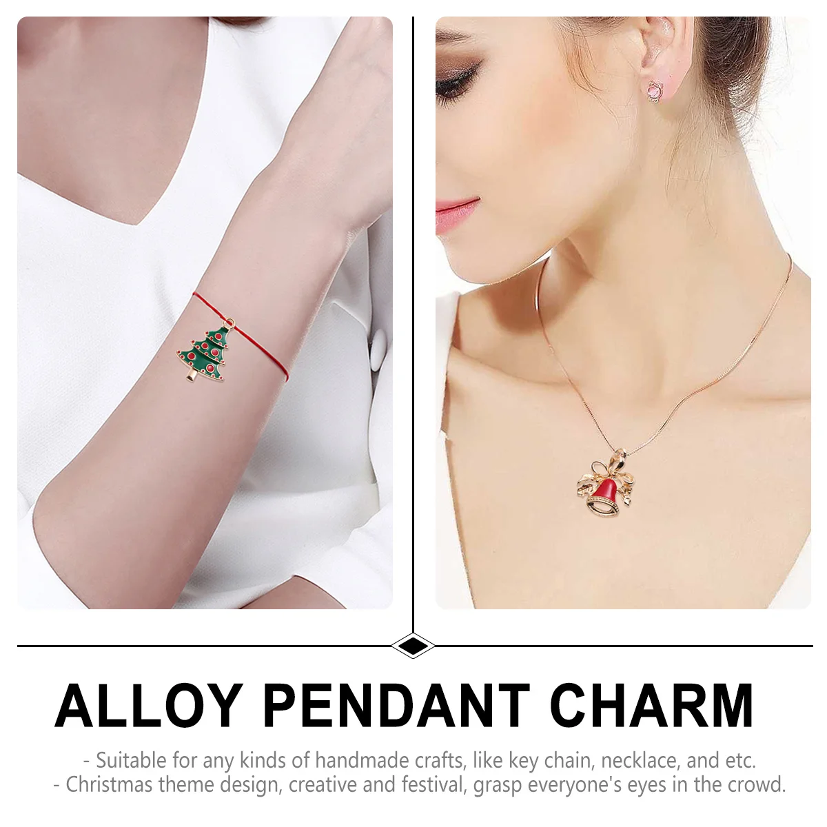 

16Pcs Christmas DIY Pendant Charms Alloy Set Jewelry Making Accessories Necklace Key Chain Crafts Alloy Pendant Charm