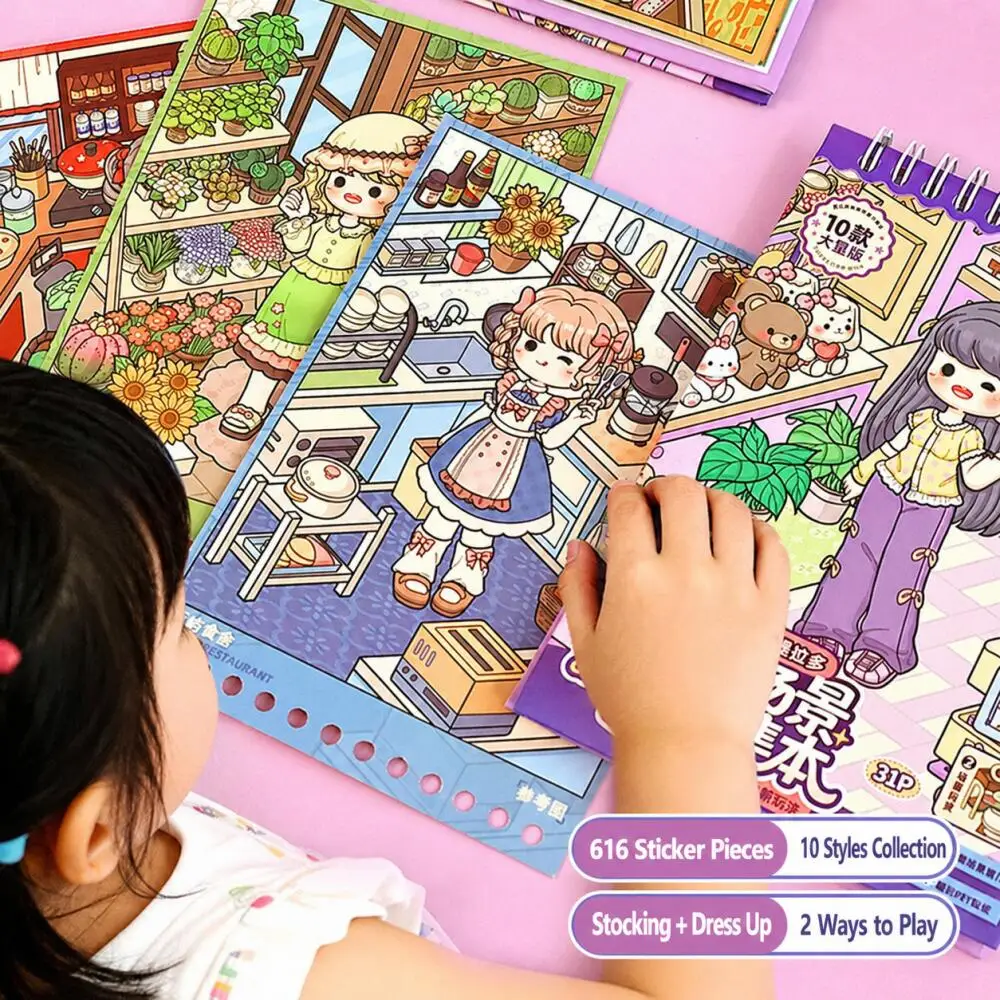 Card Lover 30 Pcs [Dress Up Series] Landscape Stickers Stocking Goods Kitchen Bedroom Flower Shop Bakery Journal Stationery