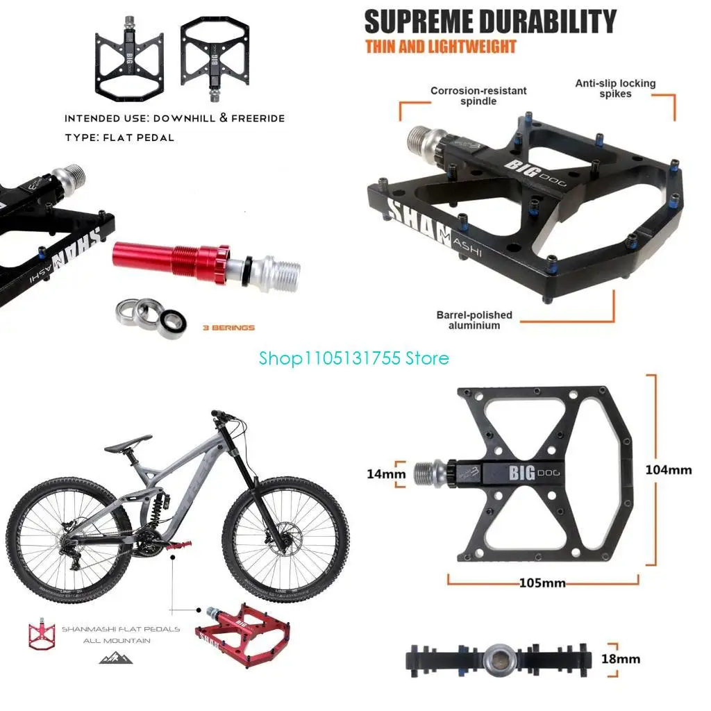 

K0EF New Hot MTB Pedals Mountain Bike Pedals Wide 3 bearings Lightweight