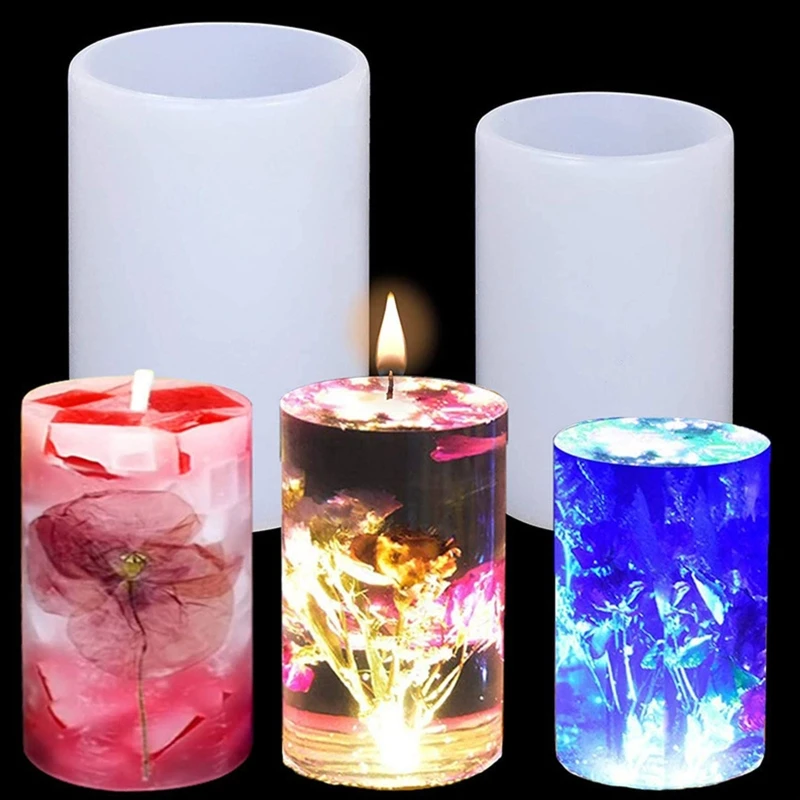 Handmade Cylinder Pillar UV Crystal Epoxy Resin Mold Plaster Silicone Mould DIY Crafts Wax Soap Dropsale