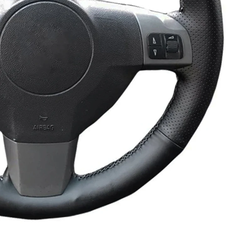 Black Leather Braid Car Steering Wheel Cover For Opel Astra (H) 2004-2009 Zaflra (B) Signum 2005 Vectra (C) Vauxhall Holden