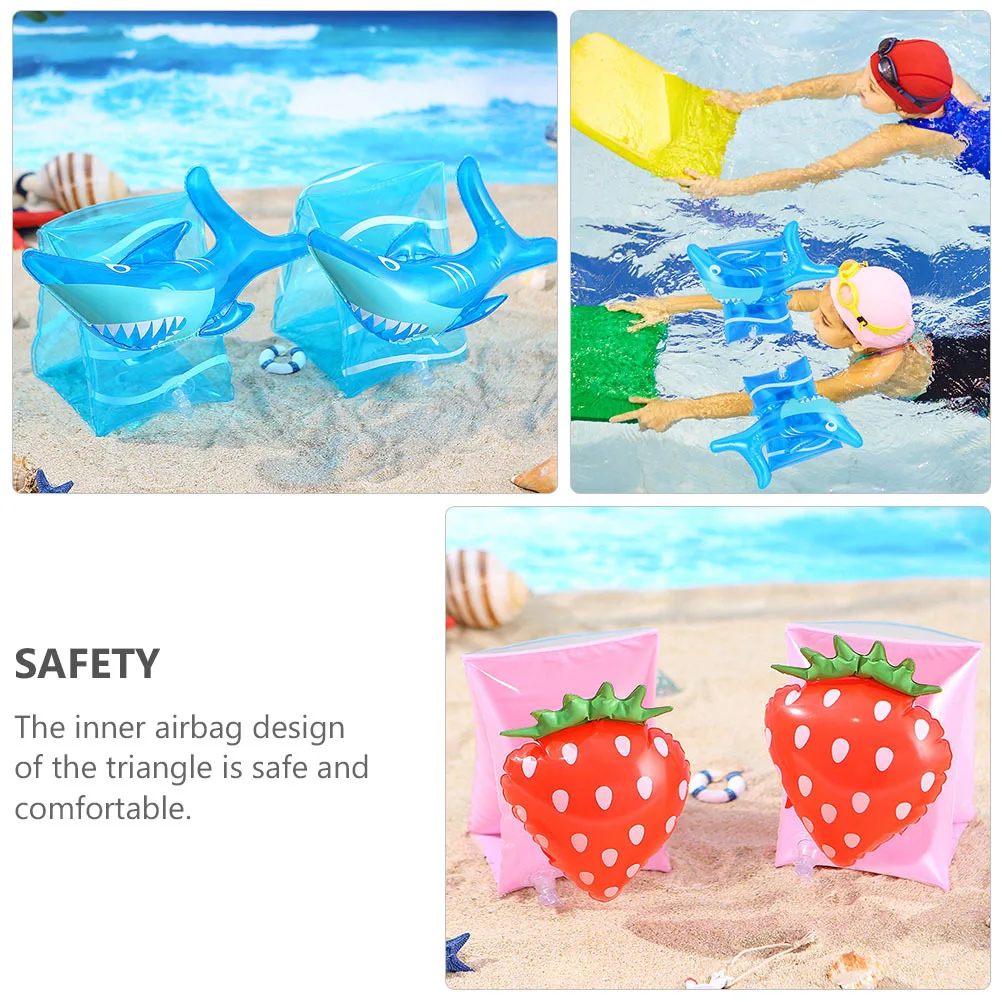 

2Pairs Children Inflatable Armbands High Quality PVC Double Airbag Swimming Sleeves Kids Arm Swimming Rings Pool Party